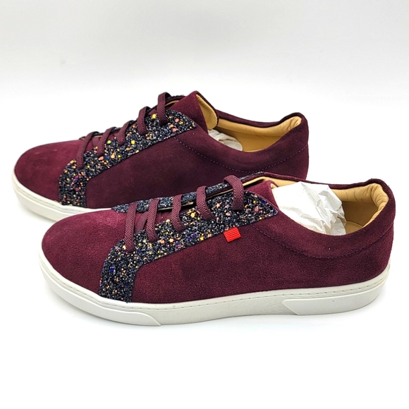 Marc Joseph Metropolitan Sneaker in Wine Suede and Glitter. Size 6. S1042 - Picture 3 of 5